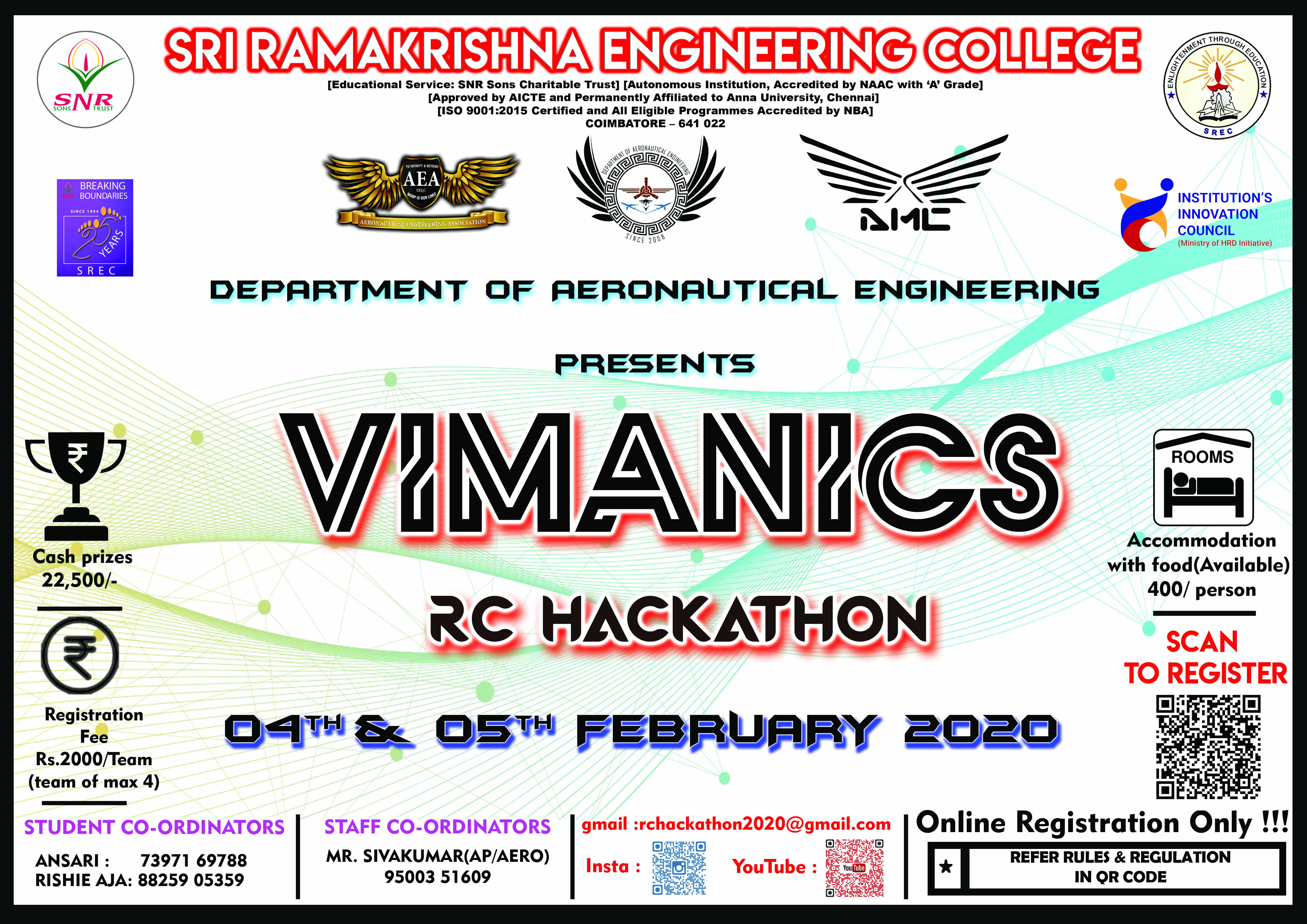 VIMANICS 2020 RC HACKATHON